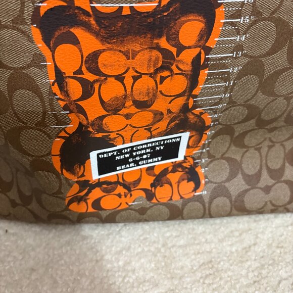 👜 COACH 76651 Reversible Tote Bag Gummy Villain Leather Brown AOP C Print - Picture 2 of 8